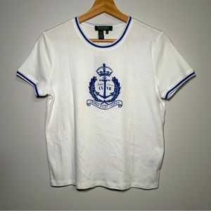 NWT Lauren Ralph Lauren Petite cotton polo t-shirt Size M